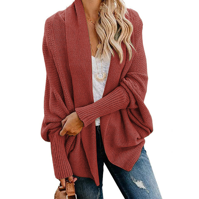 WOMEN'S BATWING CABLE KNITTED SLOUCHY OVERSIZED CARDIGAN SWEATER