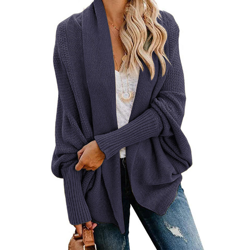 WOMEN'S BATWING CABLE KNITTED SLOUCHY OVERSIZED CARDIGAN SWEATER
