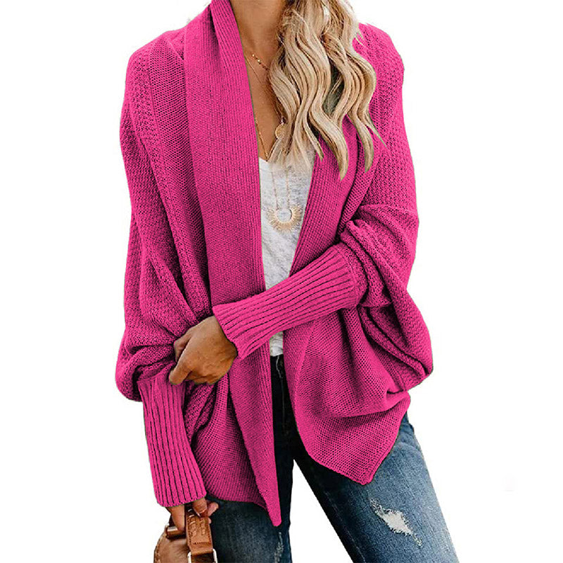 WOMEN'S BATWING CABLE KNITTED SLOUCHY OVERSIZED CARDIGAN SWEATER