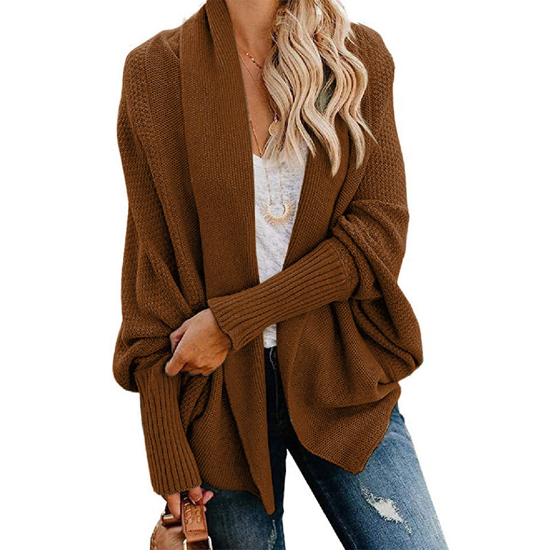 WOMEN'S BATWING CABLE KNITTED SLOUCHY OVERSIZED CARDIGAN SWEATER