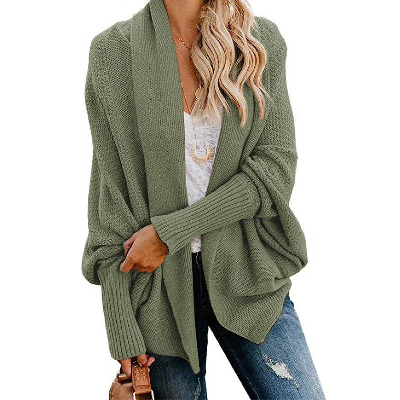 WOMEN'S BATWING CABLE KNITTED SLOUCHY OVERSIZED CARDIGAN SWEATER