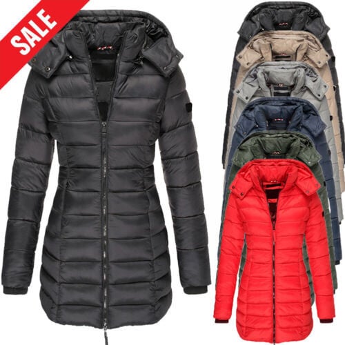 Winter women's mid-length padded jacket warm hooded jacket【FREE SHIPPING】