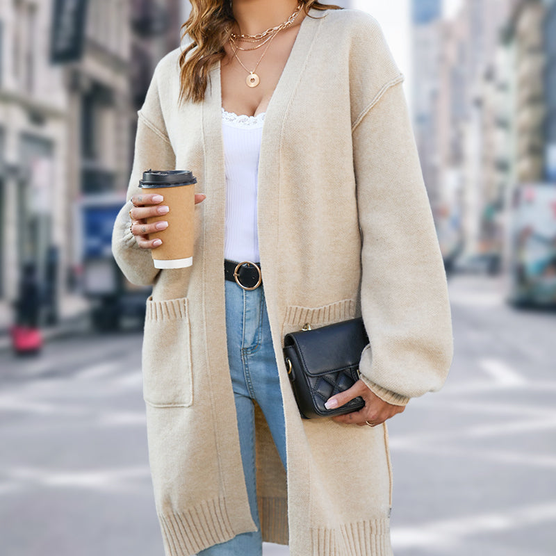Women's Fashion Solid Color Knitted Coat