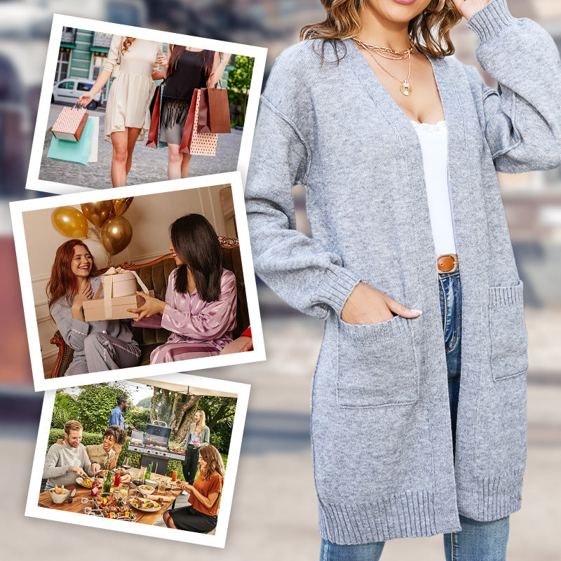 Women's Fashion Solid Color Knitted Coat