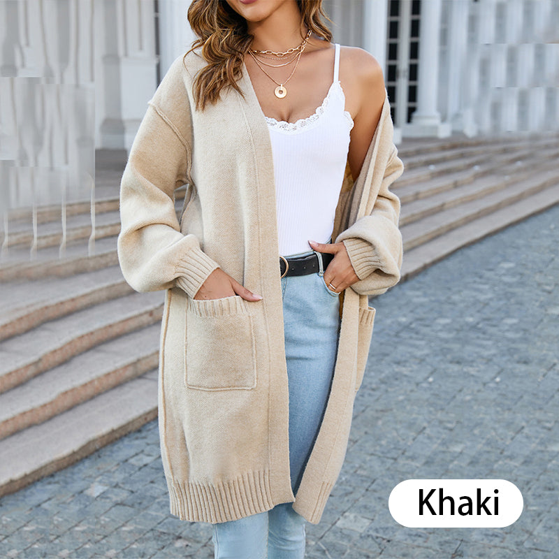 Women's Fashion Solid Color Knitted Coat