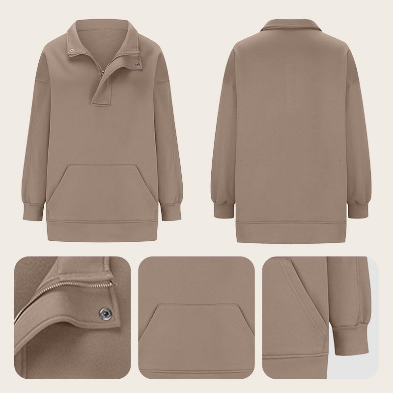 Women's Casual Lapel Half Zip Tops