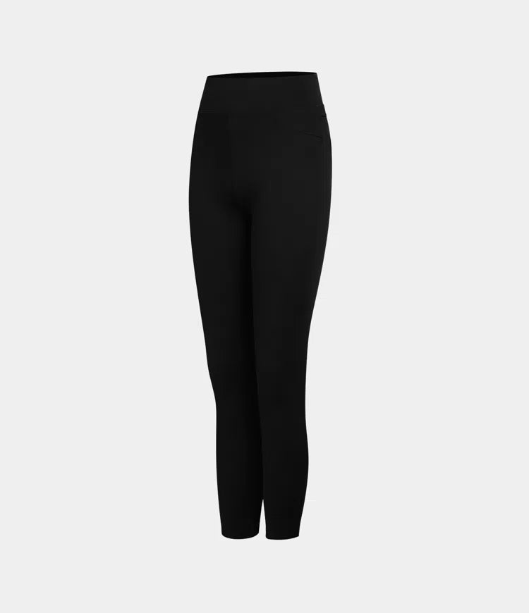 High Waisted Back Side Pocket Stretchy Knit Denim Casual Leggings