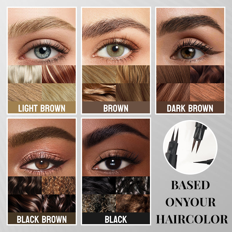 š„Limited Time Sale - Buy 3 Get 5 Freeš„ 2 in 1 Liquid Eyebrow Pen - Waterproof & Sweatproof