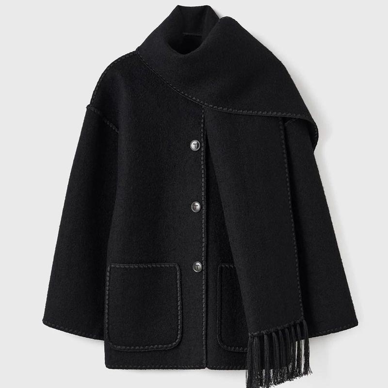 💥Hot Sale 49% OFF🔥Women’s Tassel Scarf Tweed Coat