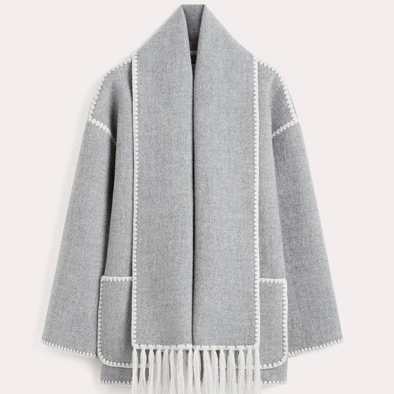 💥Hot Sale 49% OFF🔥Women’s Tassel Scarf Tweed Coat