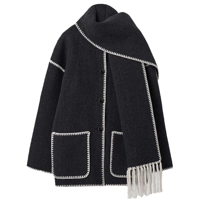 💥Hot Sale 49% OFF🔥Women’s Tassel Scarf Tweed Coat