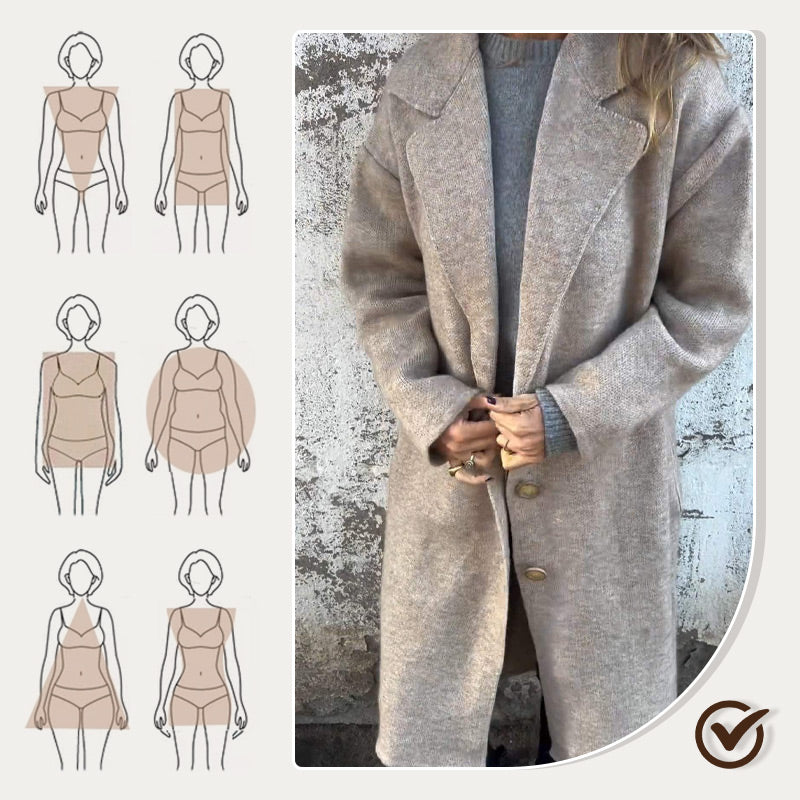 ❄️Winter Specials❄️Women's Long-sleeve Tweed Lapel Coat