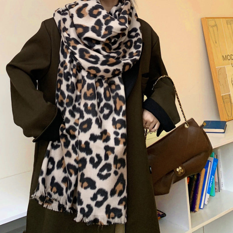 Women's Classic Leopard Print Thick Warm Wrap