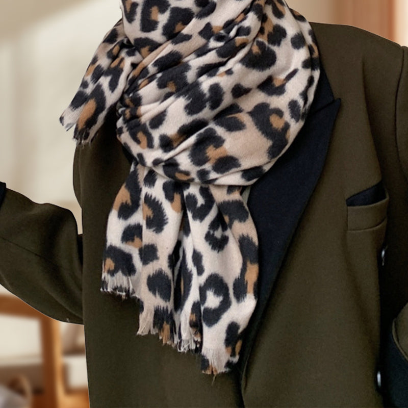 Women's Classic Leopard Print Thick Warm Wrap