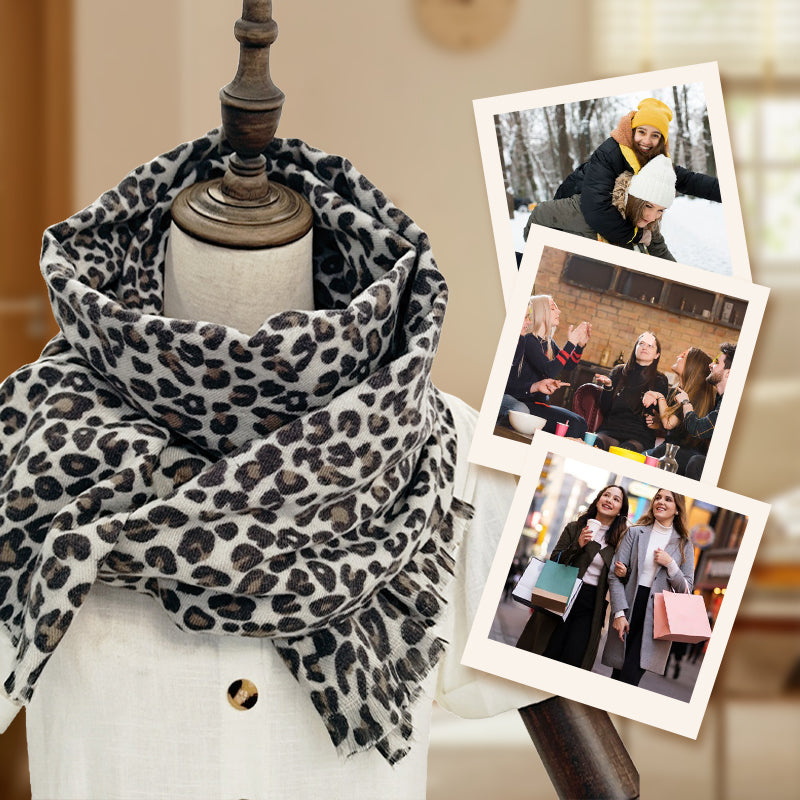 Women's Classic Leopard Print Thick Warm Wrap