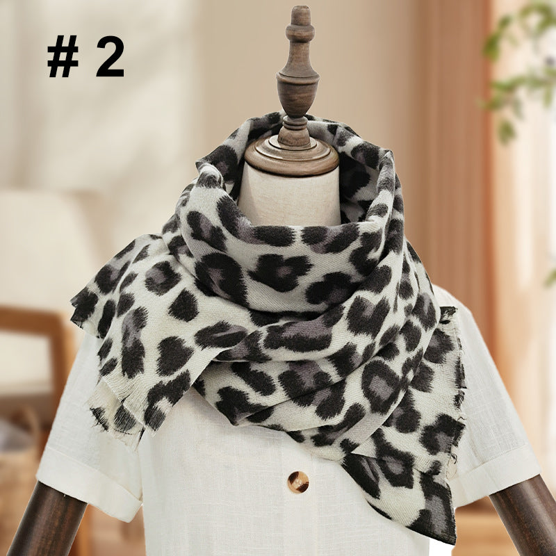 Women's Classic Leopard Print Thick Warm Wrap