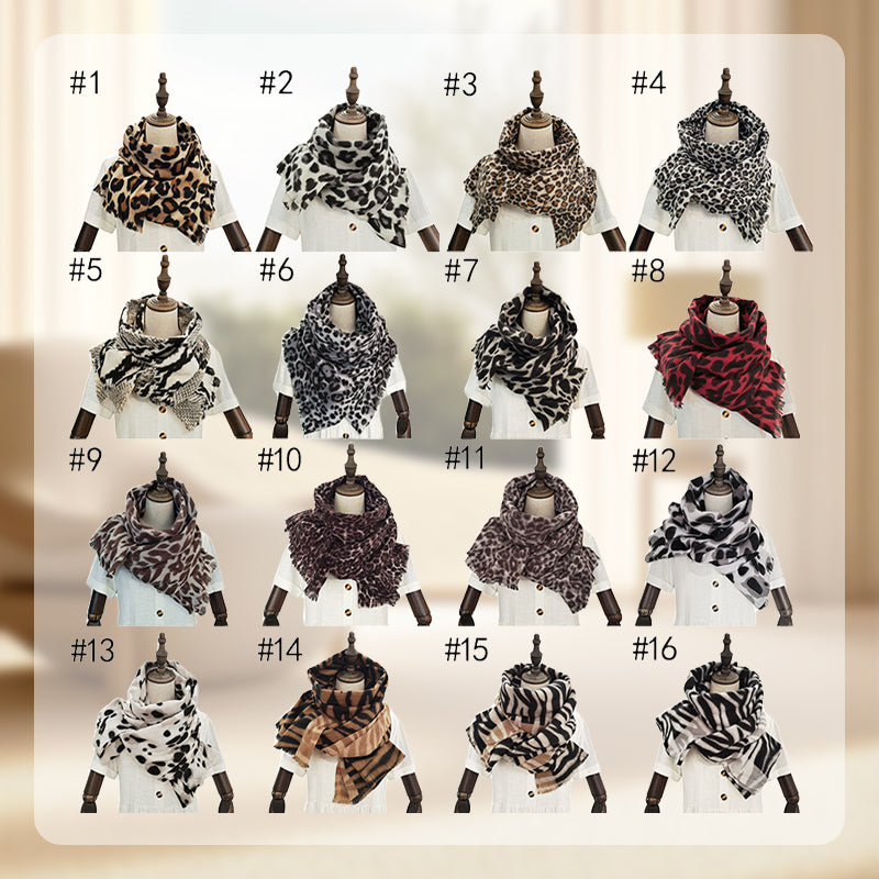 Women's Classic Leopard Print Thick Warm Wrap