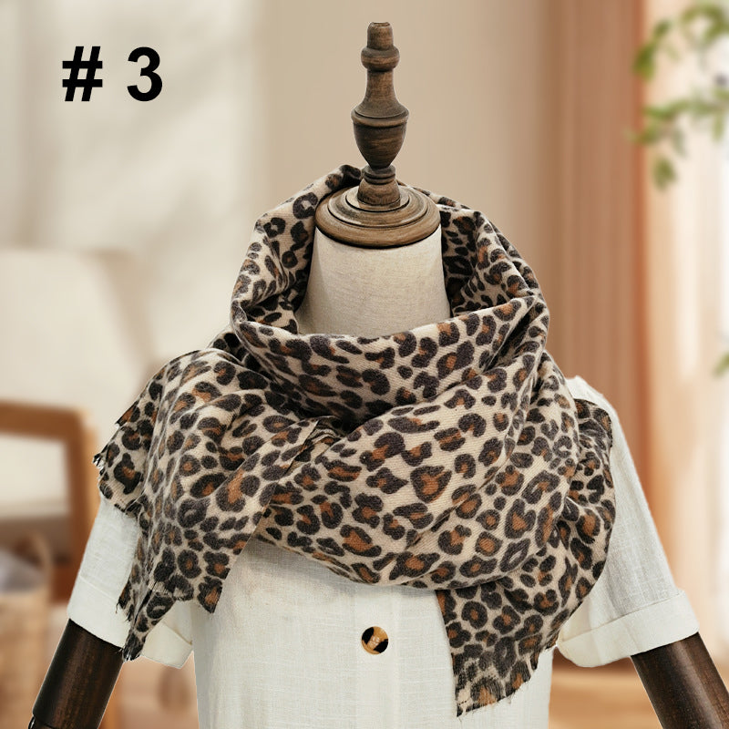 Women's Classic Leopard Print Thick Warm Wrap