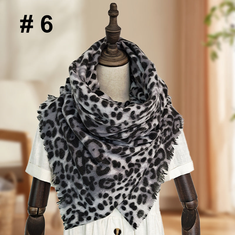 Women's Classic Leopard Print Thick Warm Wrap