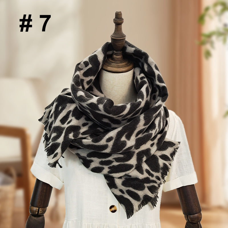 Women's Classic Leopard Print Thick Warm Wrap