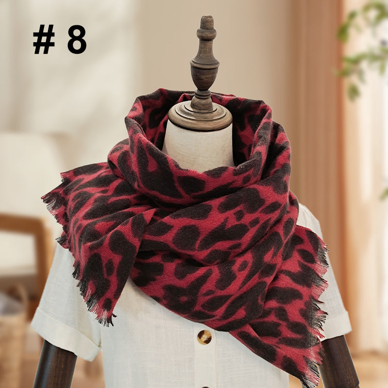 Women's Classic Leopard Print Thick Warm Wrap