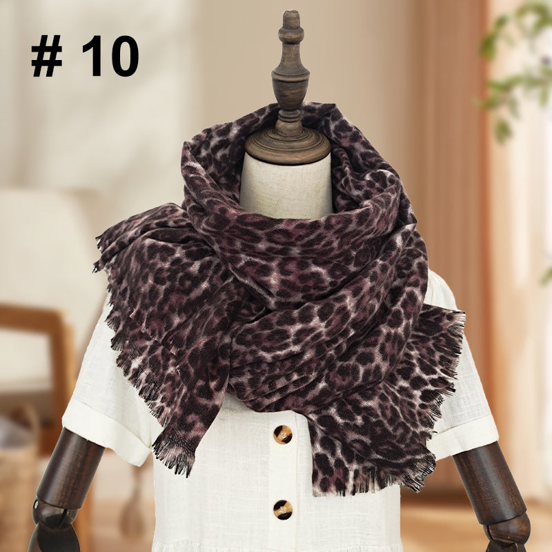 Women's Classic Leopard Print Thick Warm Wrap