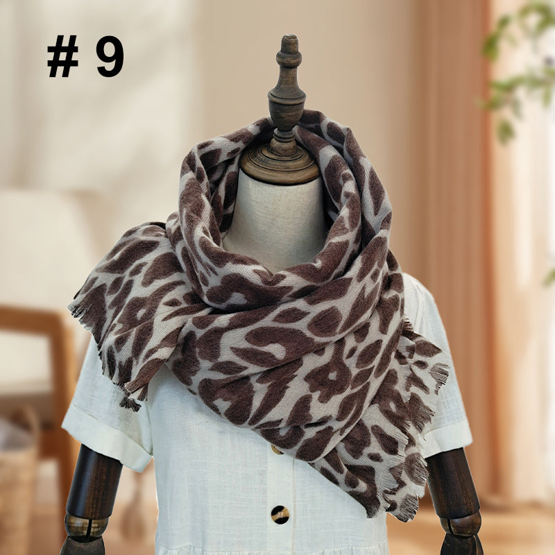 Women's Classic Leopard Print Thick Warm Wrap