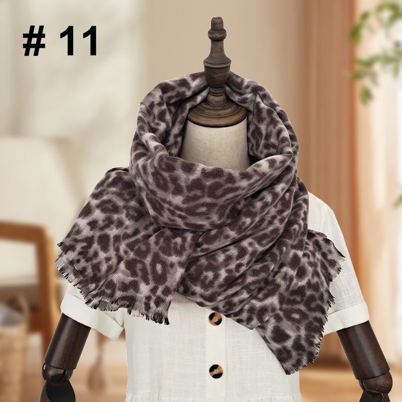 Women's Classic Leopard Print Thick Warm Wrap