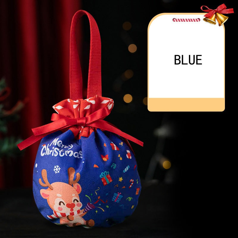 Christmas Drawstring Apple Candy Gift Bag