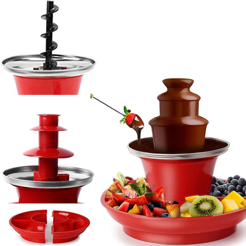 Three-Layer Chocolate Fountain Machine with Detachable Plate