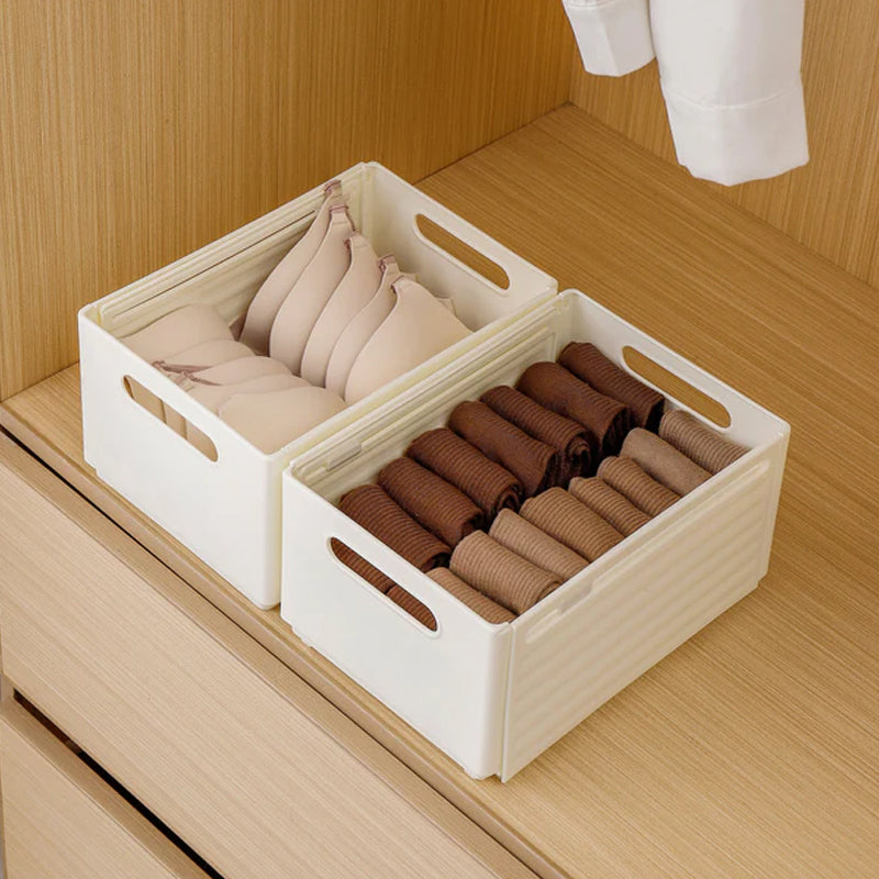 Retractable Plastic Storage Bin with Handles