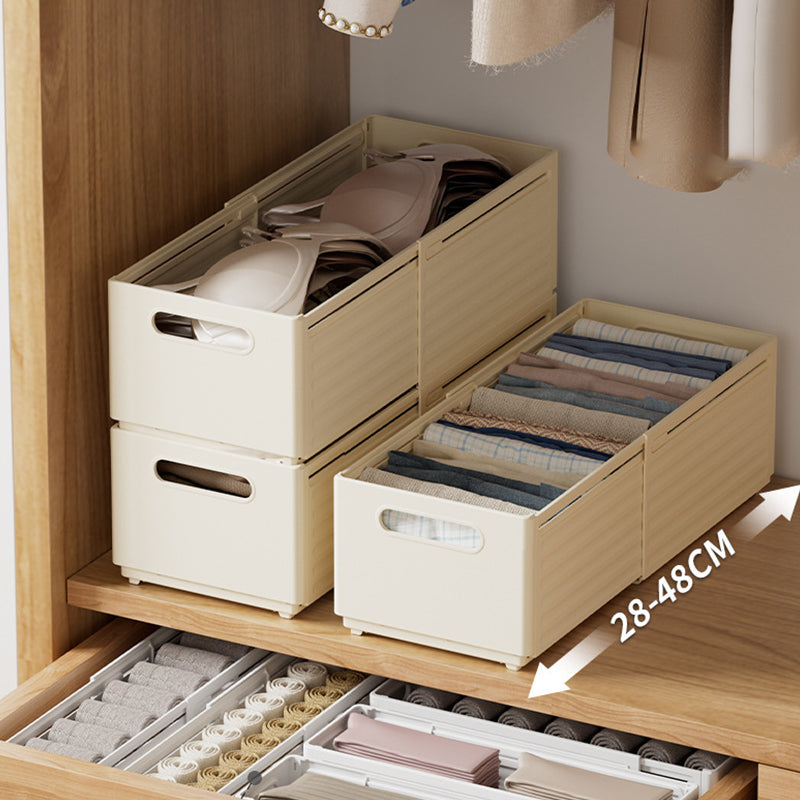 Retractable Plastic Storage Bin with Handles