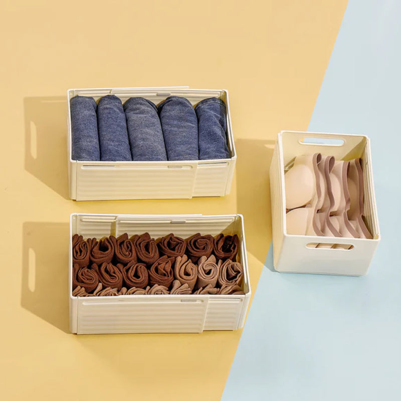 Retractable Plastic Storage Bin with Handles