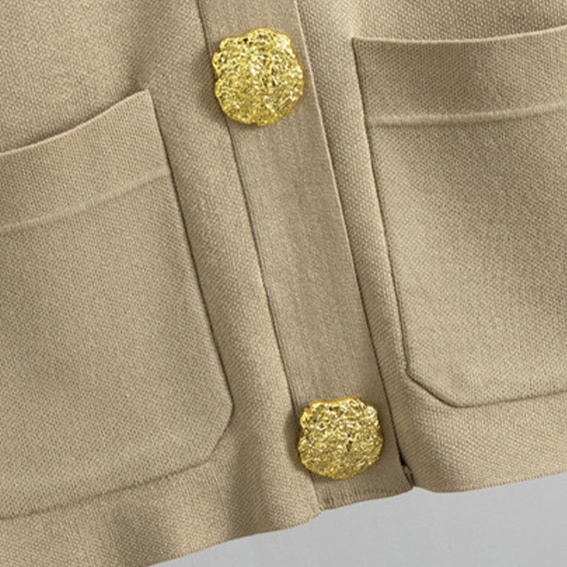 🔥Gold Button Soft Knit Trouser Co-Ord✈️
