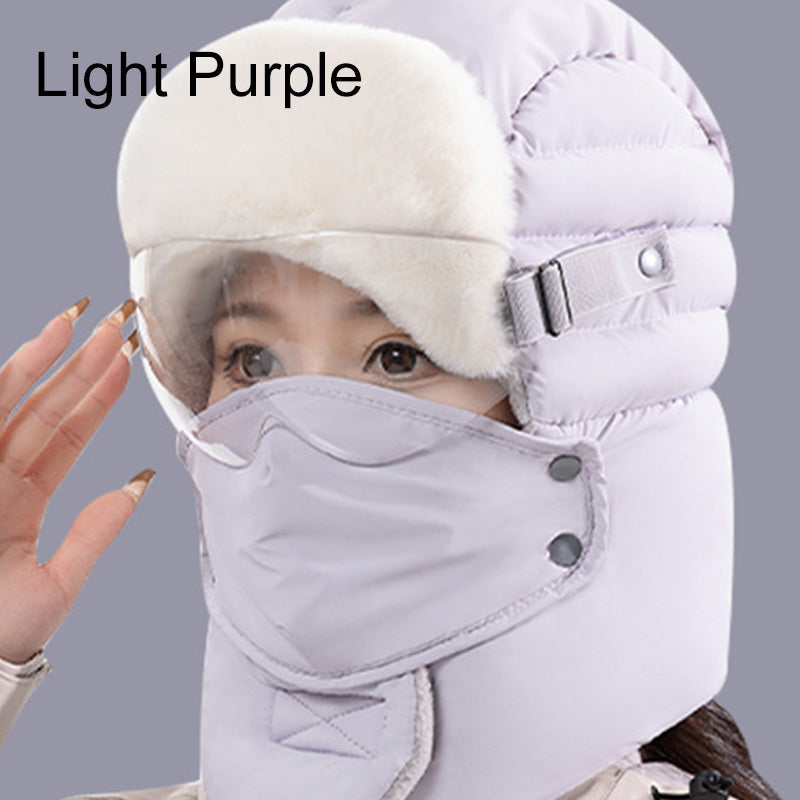 Women's Windproof Warm Hat With Face Mask