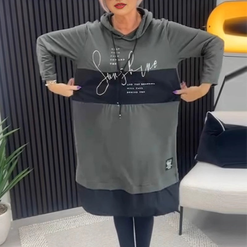 🎅Christmas Sale 50% OFF💖Women's Printed Casual Hoodie Dress with Pockets