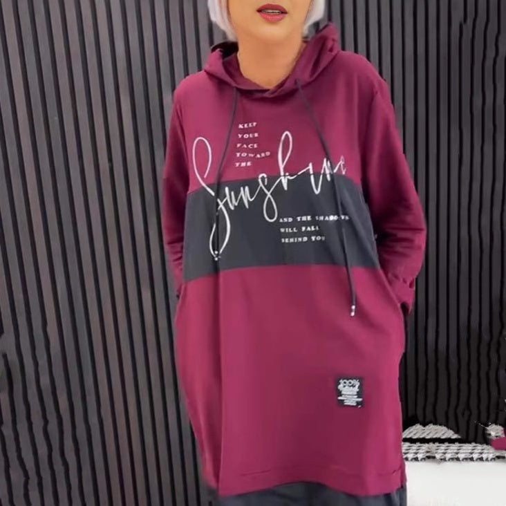 🎅Christmas Sale 50% OFF💖Women's Printed Casual Hoodie Dress with Pockets
