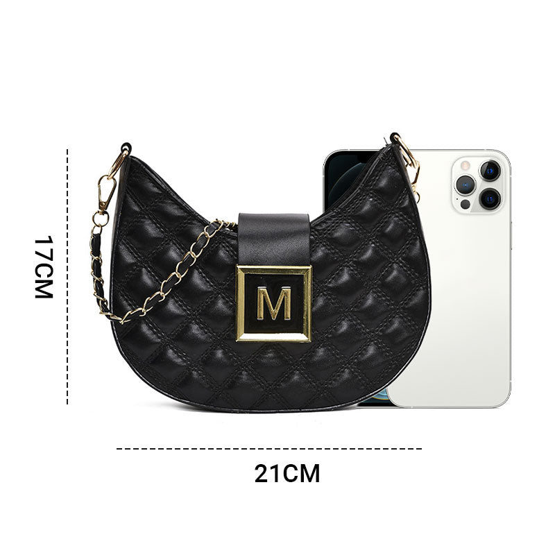 Women’s Quilted Dumpling Design Chain Crossbody Bag