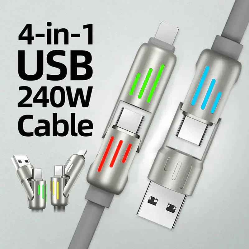 🔥4-in-1 USB Charging Cable mFish fast charging MAX 240W