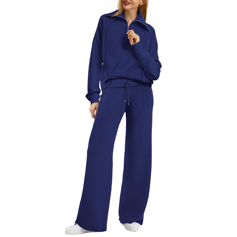 💥New Year's Specials 👉Casual Zipper Long Sleeve Top &Pants Two-Piece Set❤️