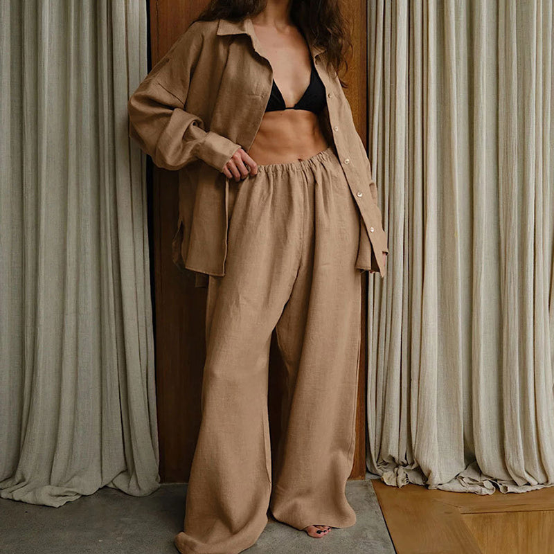 🔥2025 NEW SALES - 50% OFF🔥Women's Cotton-Linen Oversized Two-Piece Set