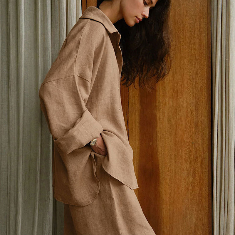 🔥2025 NEW SALES - 50% OFF🔥Women's Cotton-Linen Oversized Two-Piece Set