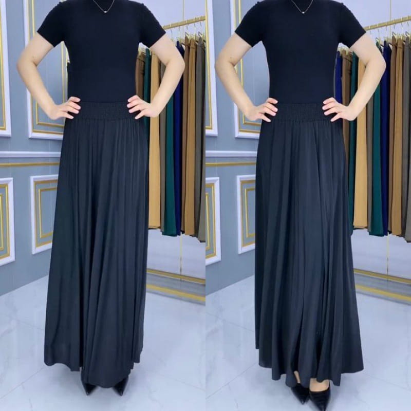 šSpring Hot SalešElastic Waist Pleated Maxi Skirt