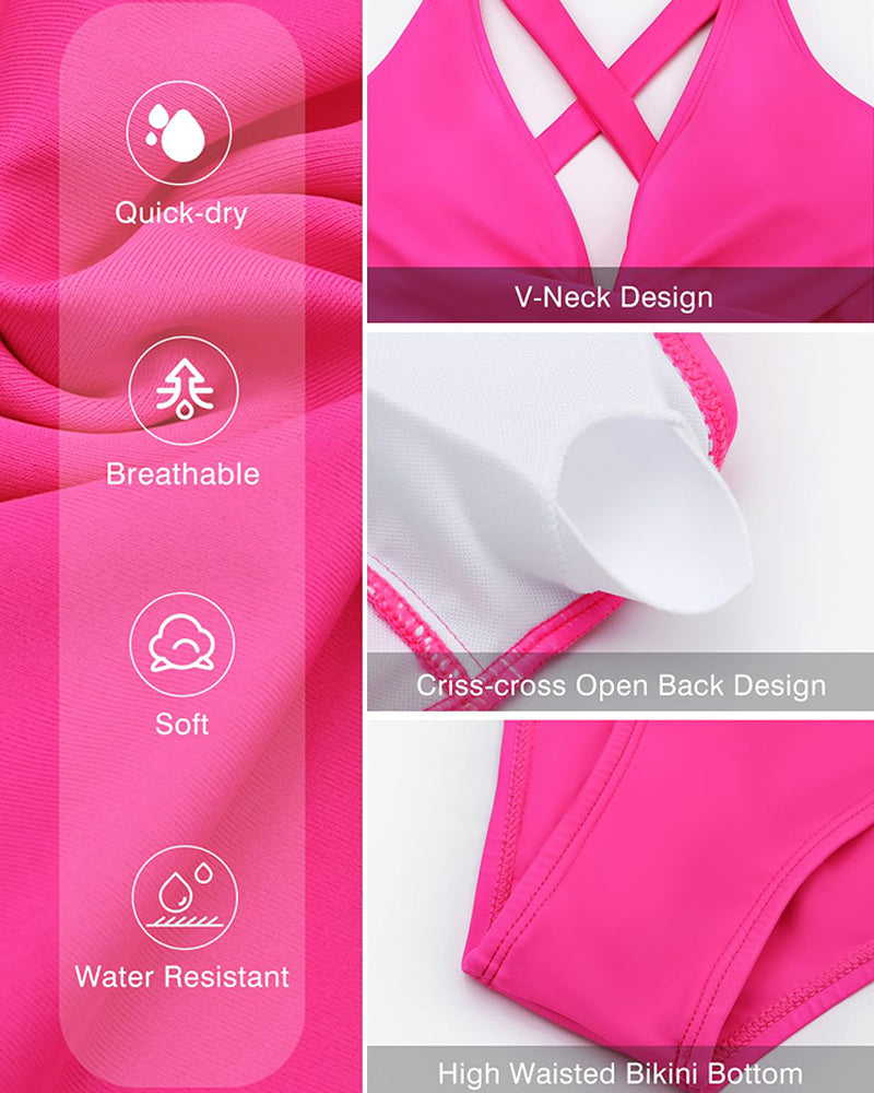 🌷Vacation offer 49% discount 👙Swimsuit with deep V and gathered back