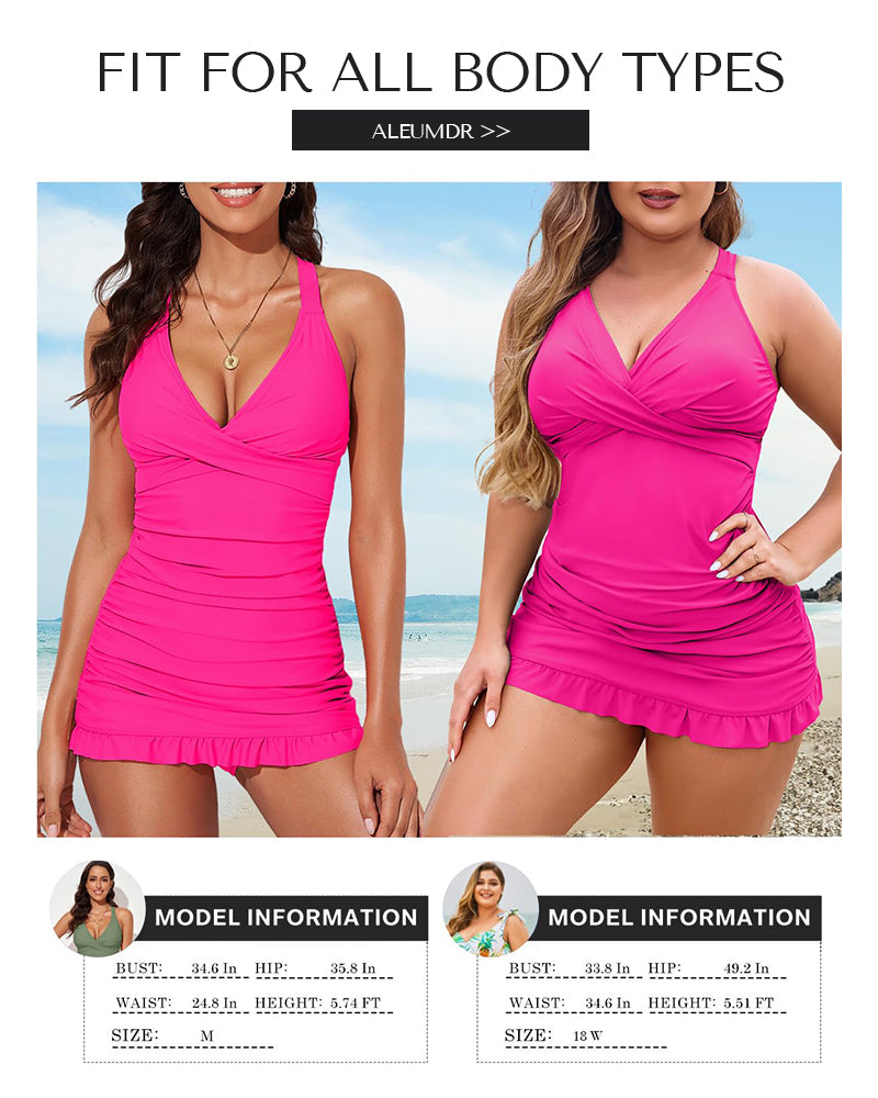 🌷Vacation offer 49% discount 👙Swimsuit with deep V and gathered back