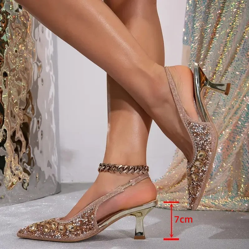 Women's Pointed Closed Toe Slingback Heels