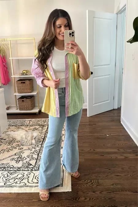 ⏰LAST DAY SPECIAL PRICE:£17.99!!🔥Ultra High Rise Stretch Flare Jean