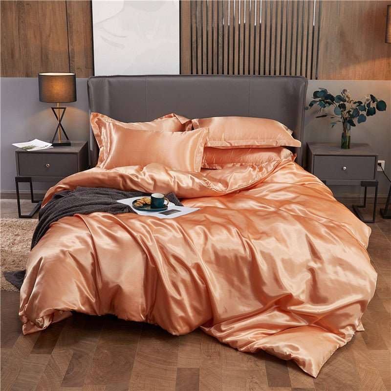 25 Momme Luxury Pure Mulberry Silk Bedding Set of 4(1x Quilt Cover + 1x Bedsheet + 2x Pillowcases)