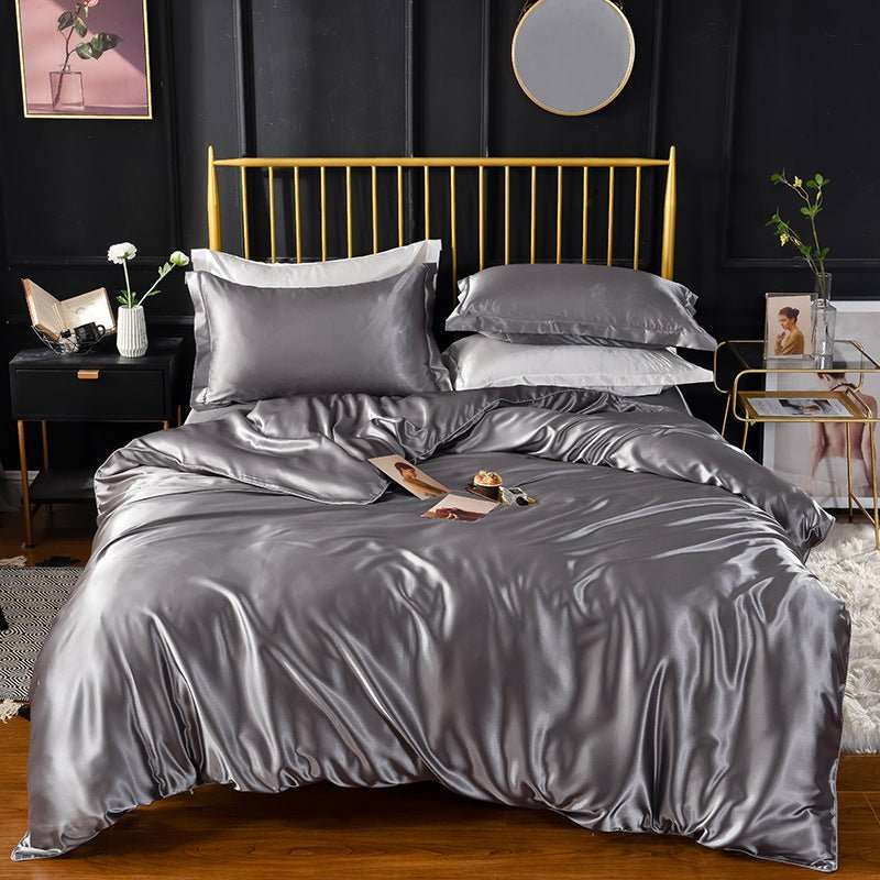 25 Momme Luxury Pure Mulberry Silk Bedding Set of 4(1x Quilt Cover + 1x Bedsheet + 2x Pillowcases)