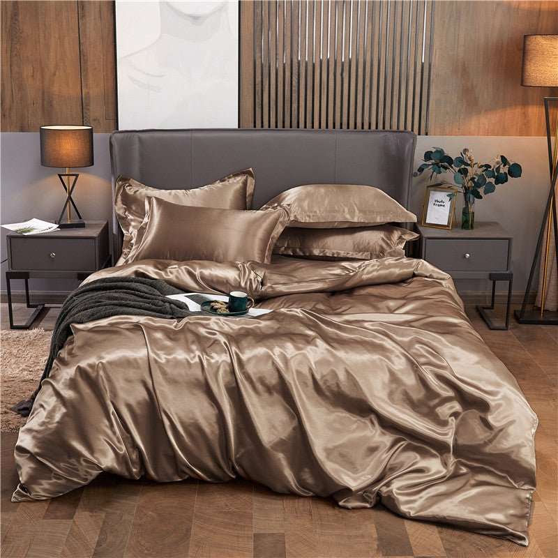 25 Momme Luxury Pure Mulberry Silk Bedding Set of 4(1x Quilt Cover + 1x Bedsheet + 2x Pillowcases)